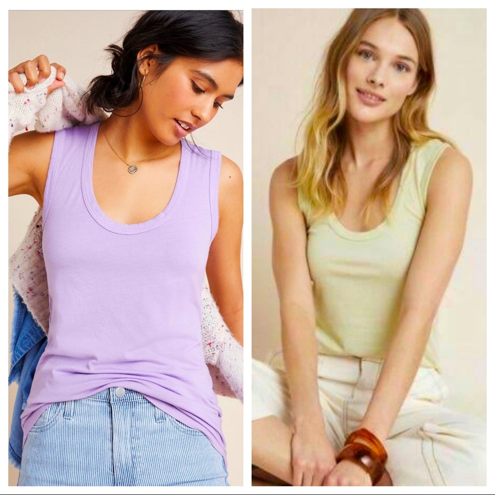 Anthropologie t.la Alissa Tank Bundle Lavender and Lime